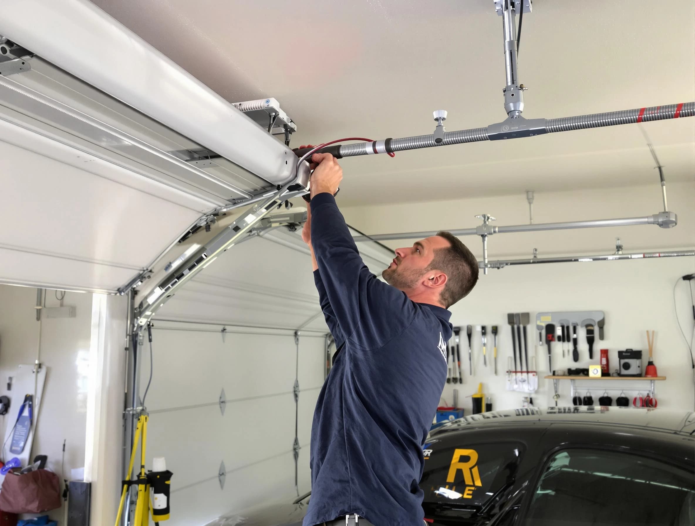 Dallas Garage Door Repair technician performing garage door cable repair in Dallas