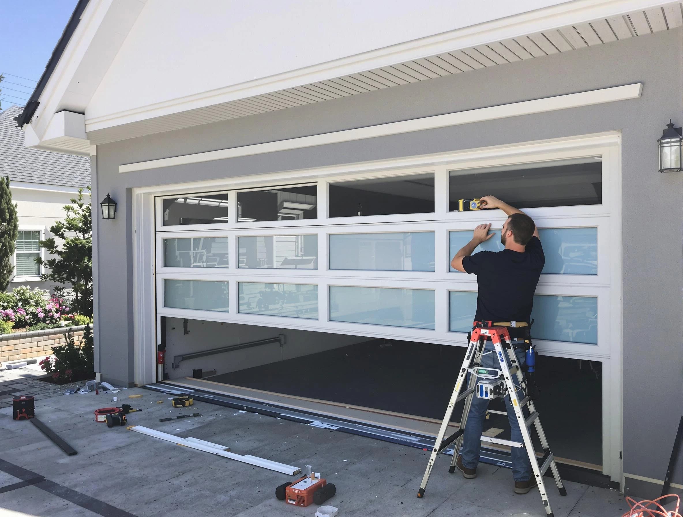 Dallas Garage Door Repair team performing garage door replacement in Dallas