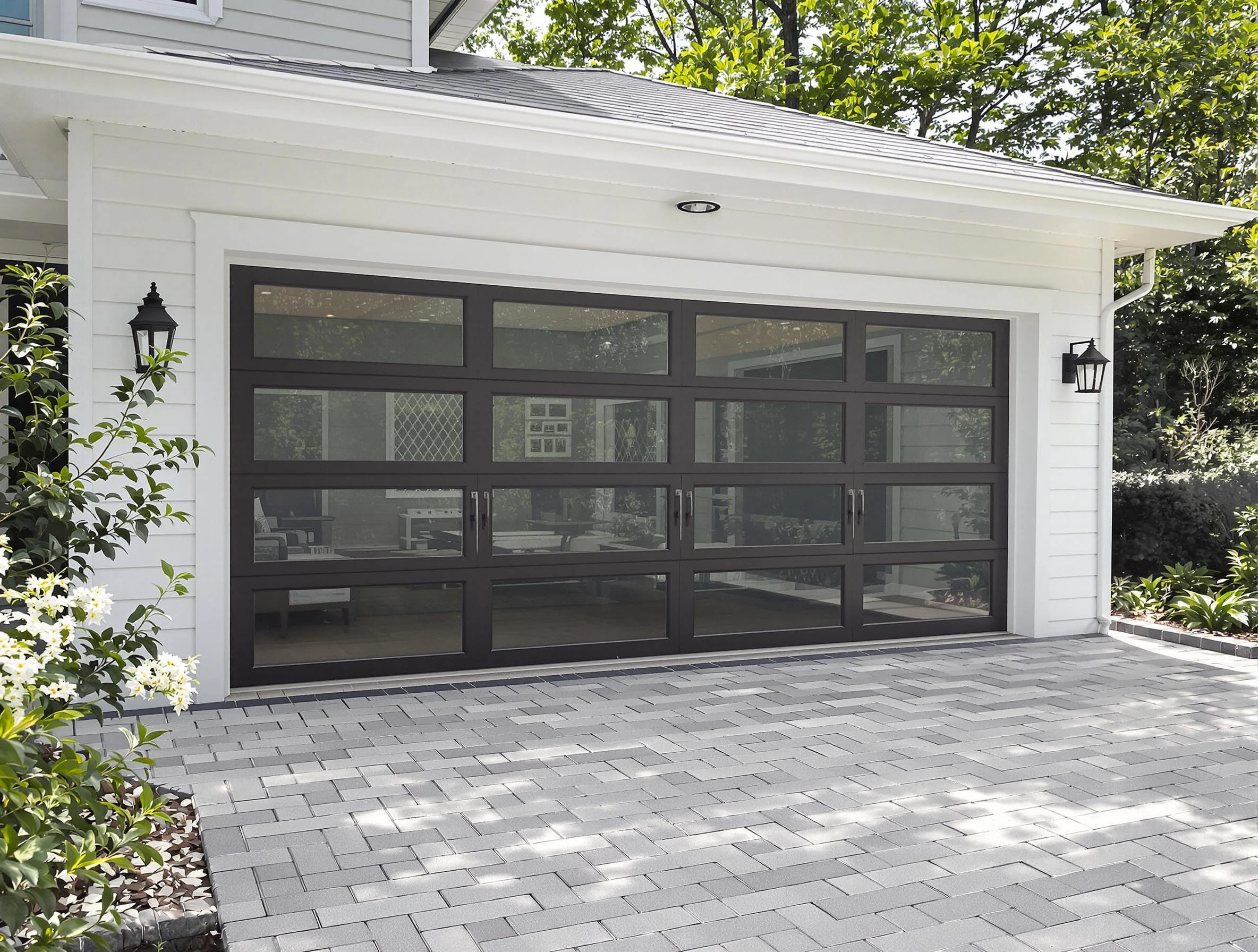 Dallas Garage Door Repair design specialist presenting custom garage door options to Dallas homeowner