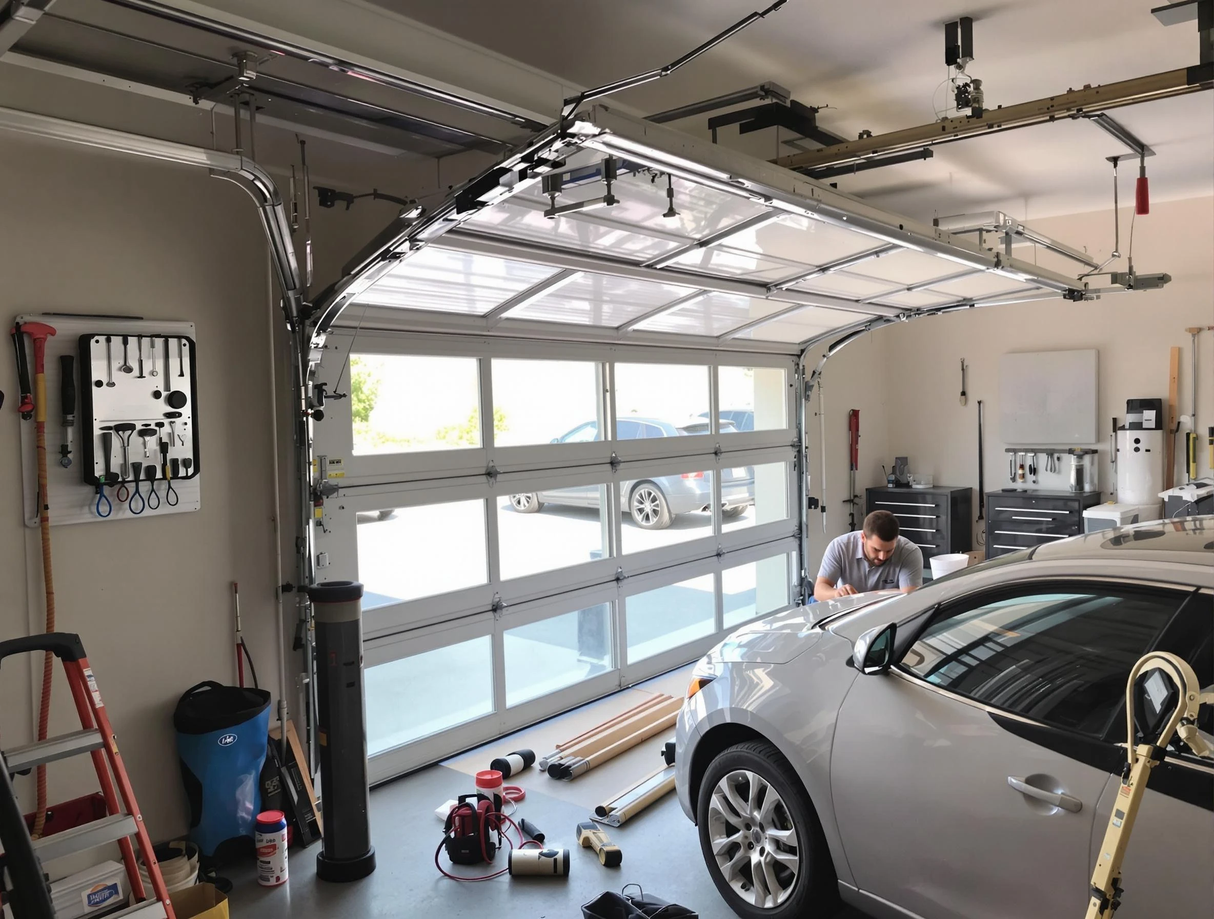 Garage door noise reduction service by Dallas Garage Door Repair in Dallas