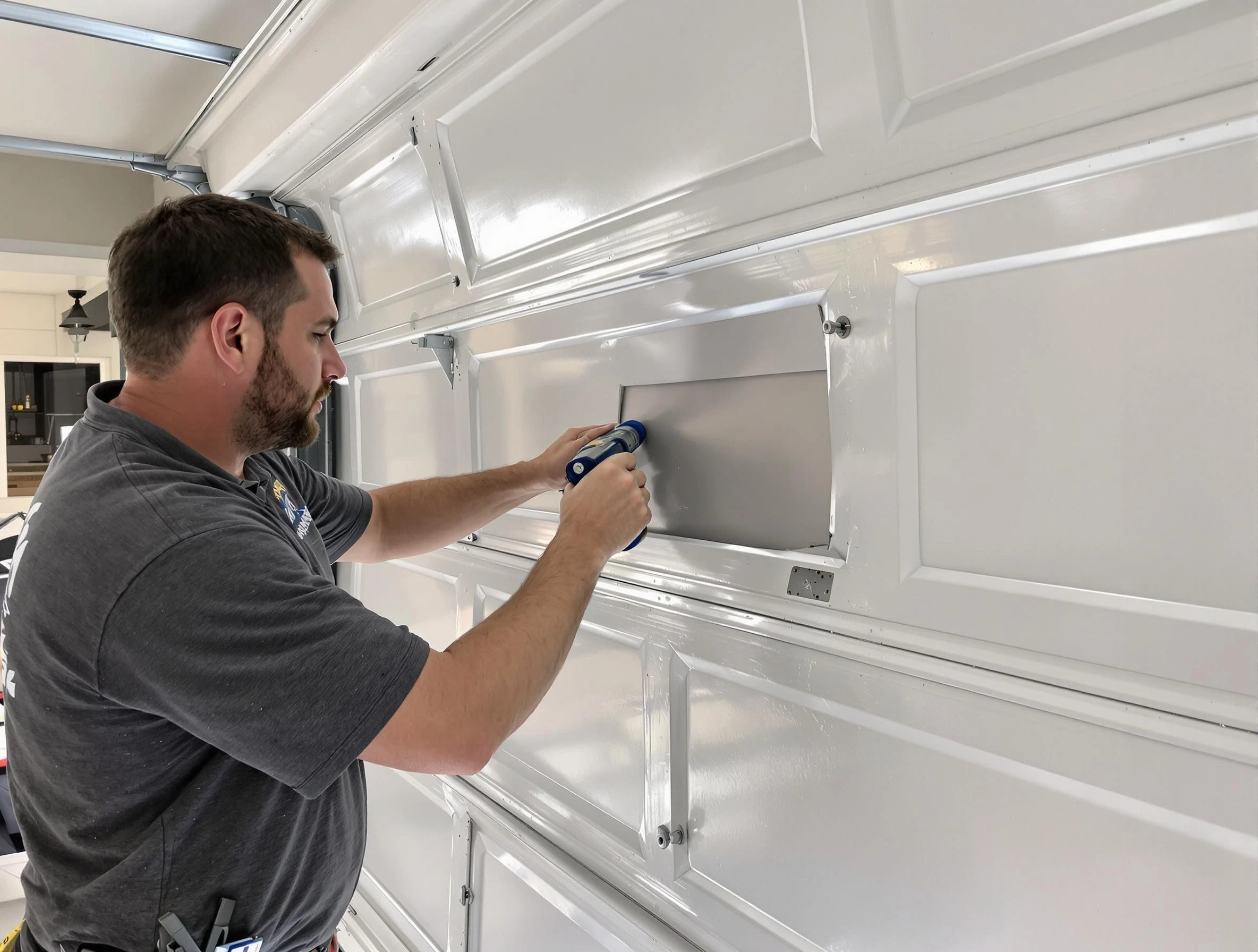 Garage door panel repair by Dallas Garage Door Repair in Dallas