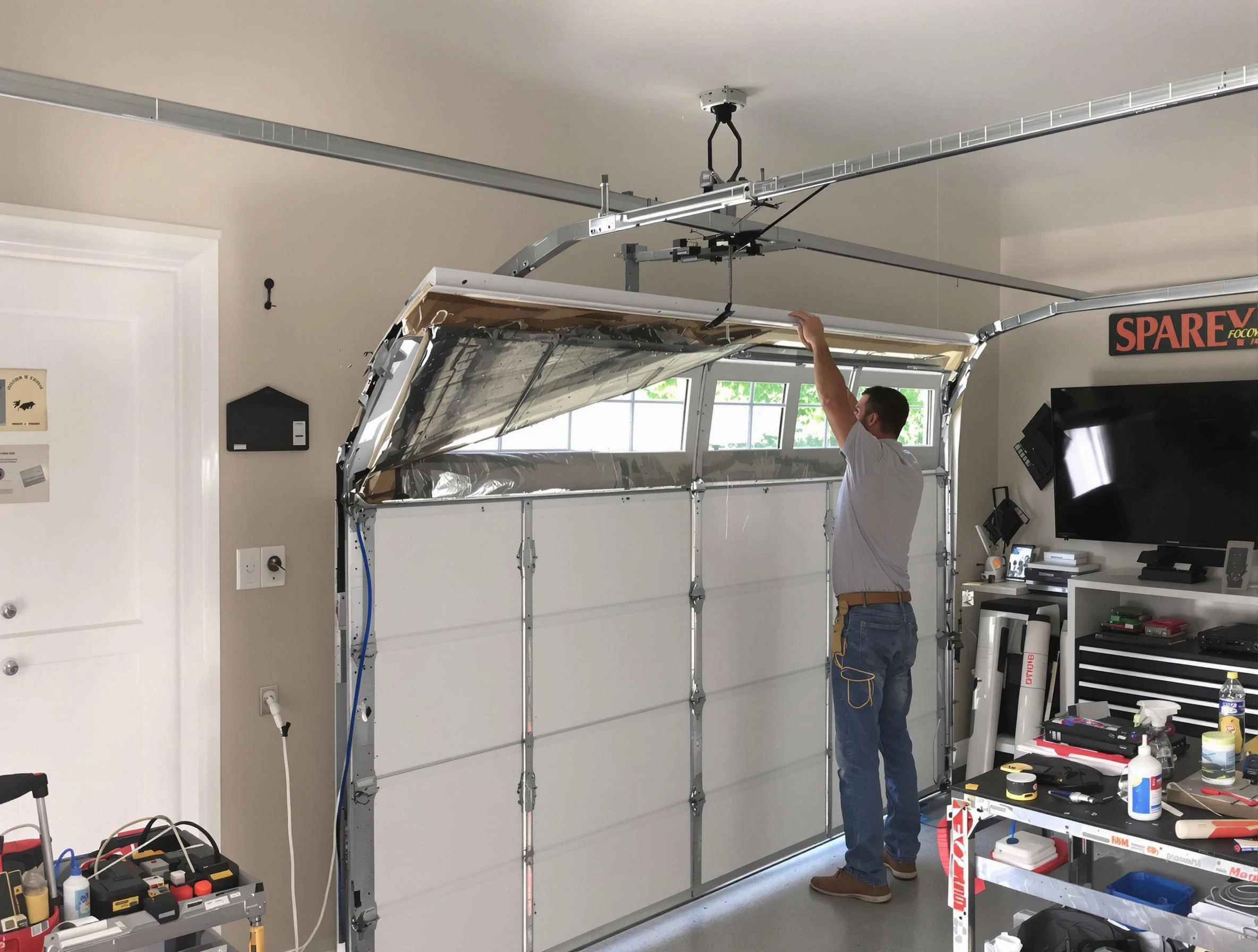 Garage door section replacement by Dallas Garage Door Repair in Dallas